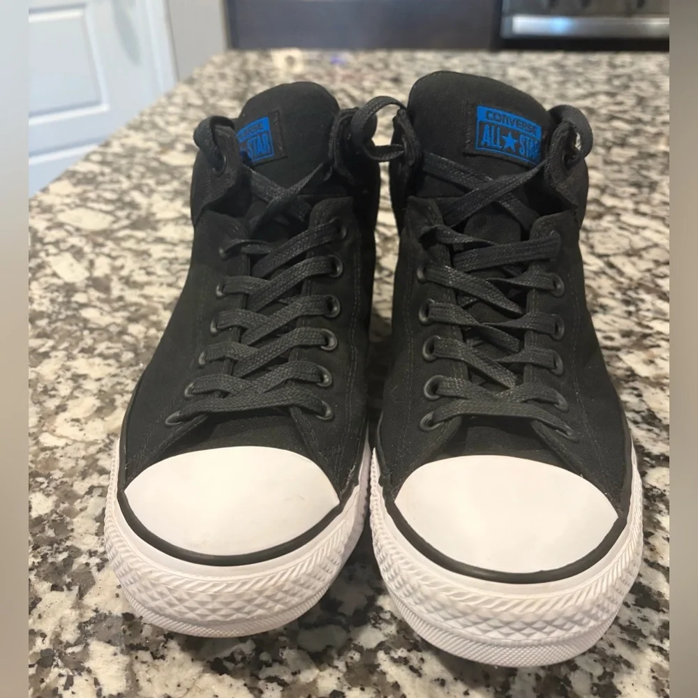Men's Converse Black and White High Top Sneakers - Picture 1 of 5